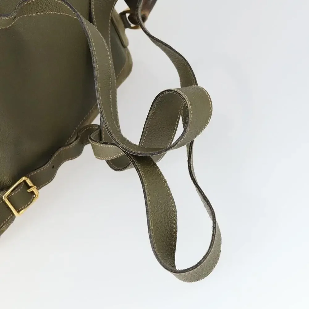 Gucci Bamboo Suede Backpack Khaki Gold 003 58 Green